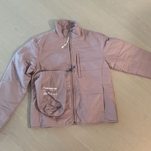 Frank and oak aero ultra light packable jacket in rose taupe M